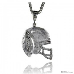 Sterling Silver Football Helmet Pendant, 1 5/8" (41 mm) tall