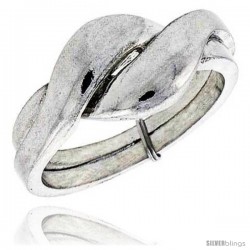 Sterling Silver 2-Piece Love Knot Puzzle Ring Band, 3/8 in. (9 mm) wide