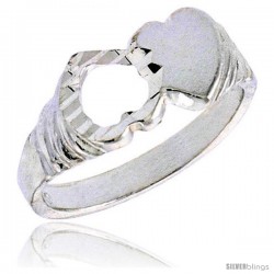 Sterling Silver Double Heart Baby Ring / Kid's Ring / Toe Ring (Available in Size 1 to 5)