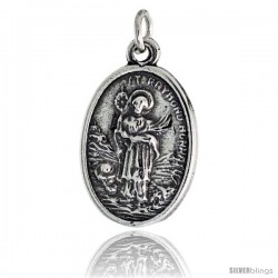 Sterling Silver St. Raymond Nonnatus The Confessor Oval-shaped Medal Pendant, 7/8" (23 mm) tall