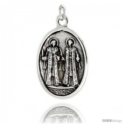 Sterling Silver St. Gabriel's Conference Medal Pendant 15/16" X 5/8" (24 mm X 16 mm).