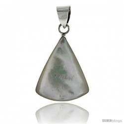 Sterling Silver Triangular Mother of Pearl Inlay Pendant, 15/16" (24 mm) tall