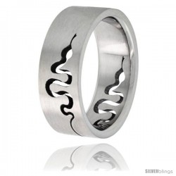 Surgical Steel Snake Ring 8mm Wedding Band