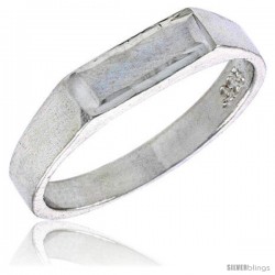 Sterling Silver Rectangular ID Baby Ring / Kid's Ring / Toe Ring (Available in Size 1 to 5) -Style Br57