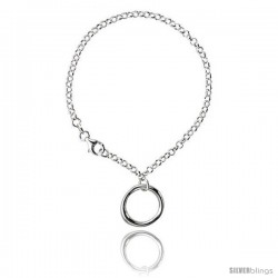 Sterling Silver Circle of Life Bracelet, 7 1/4 in long