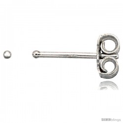 Sterling Silver very tiny 1 mm Ball Stud Earrings / Nose Studs (1/32 in)