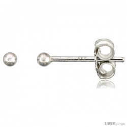 Sterling Silver Teeny 2 mm Ball Stud Earrings / Nose Studs (1/16 in)