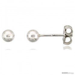 Sterling Silver 4 mm Ball Stud Earrings (3/32 in)