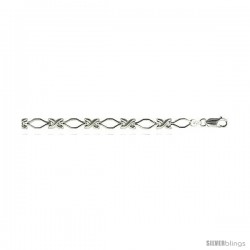 Sterling Silver XOXO Hugs & Kisses Bracelet), 1/4 in. (6.5 mm) wide