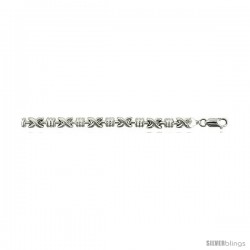 Sterling Silver XOXO Hugs & Kisses Bracelet), 1/4 in. (6 mm) wide -Style Pt209