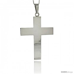 Sterling Silver Polished Latin Cross Pendant 2 3/4 in tall