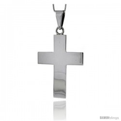 Sterling Silver Cross Pendant Highly Polished Handmade, 2 1/2 in