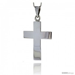 Sterling Silver Cross Pendant Highly Polished Handmade, 2 in