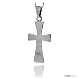 Sterling Silver Maltese Cross Pendant Highly Polished Handmade, 1 7/8 in