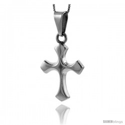 Sterling Silver Cross Pendant Highly Polished Handmade, 1 1/4 in -Style Px115
