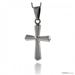 Sterling Silver Cross Pendant Highly Polished Handmade, 1 1/2 in -Style Px116