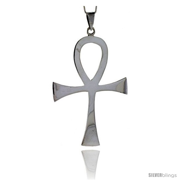 Sterling Silver Egyptian Ankh Pendant Highly Polished Handmade 2 1