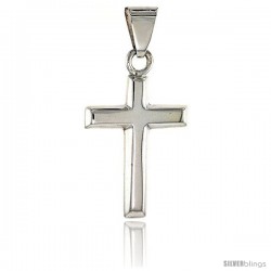 Sterling Silver Cross Pendant Highly Polished Handmade, 1 1/2 in -Style Px120