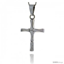 Sterling Silver Cross Pendant Highly Polished Handmade, 1 5/8 in -Style Px134