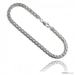 Sterling Silver Italian BOX Chain Necklaces & Bracelets 3.1mm Mirror Diamond Cut Finish heavy weight Nickel Free