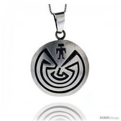 Sterling Silver Maze Pendant 1 5/16 in tall