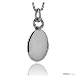 Sterling Silver Small Oval Pendant 11/16 in tall