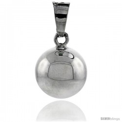 Sterling Silver Harmony Ball Pendant, 5/8 in with snake chain