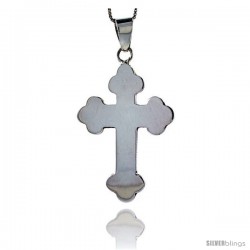 Sterling Silver Eastern Orthodox Cross Pendant, 1 7/8 in tall