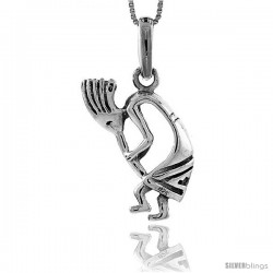 Sterling Silver Kokopelli Pendant, 1 1/4 in tall