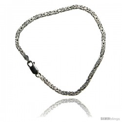 Sterling Silver Italian BYZANTINE Chain Necklaces & Bracelets 2.6mm Sterling Silver finish Nickel Free
