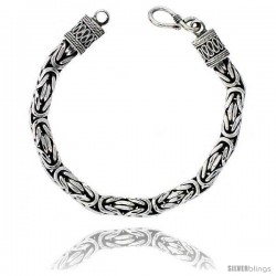 Sterling Silver Bali BYZANTINE Chain Necklaces & Bracelets 7mm Very Heavy Antiqued Finish Nickel Free