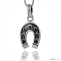 Sterling Silver Horseshoe Pendant, 1 in tall