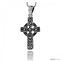 Sterling Silver Celtic Cross Pendant, 1 3/8 in tall