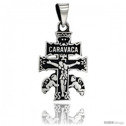 Sterling Silver Caravaca Cross Pendant, 1 in tall