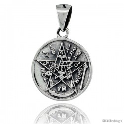 Sterling Silver Pentagram Star Pendant, 7/8 in (23 mm)