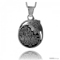 Sterling Silver Pendant with The Lord's Prayer, 1 in tall