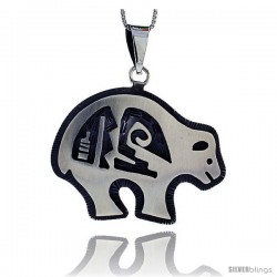 Sterling Silver Bear Pendant, 1 3/8 in tall