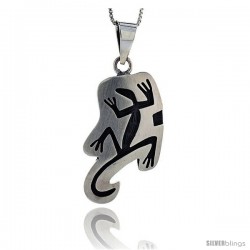 Sterling Silver Gecko Pendant, 1 1/2 in tall -Style Pxj407