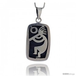 Sterling Silver kokopelli Pendant, 1 1/2 in tall -Style Pxj411