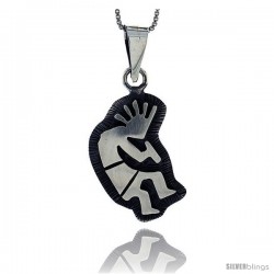 Sterling Silver kokopelli Pendant, 1 1/8 in tall