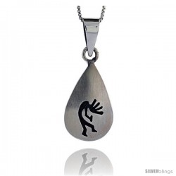 Sterling Silver kokopelli Pendant, 1 1/8 in tall -Style Pxj414