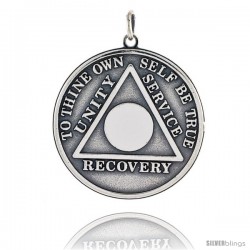 Sterling Silver Sobriety Symbol Recovery Medal, 1 3/8 in. (35 mm) tall