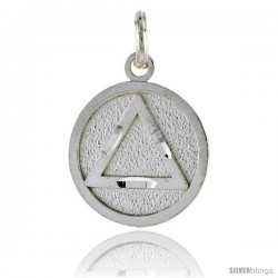 Sterling Silver Sobriety Symbol Recovery Pendant, 3/4 in. (19 mm) tall