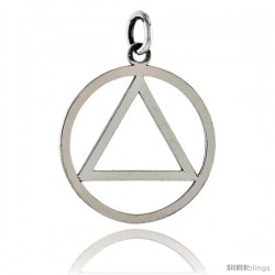 Sterling Silver Sobriety Symbol Recovery Pendant, 1 in. (25 mm) tall