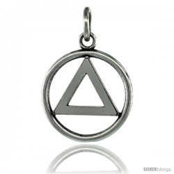 Sterling Silver Sobriety Symbol Recovery Pendant, 13/16 in. (21 mm) tall