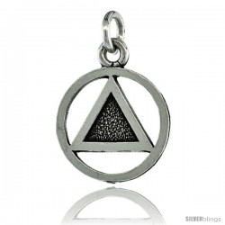 Sterling Silver Sobriety Symbol Recovery Pendant, 13/16 in. (21 mm) tall -Style Py6