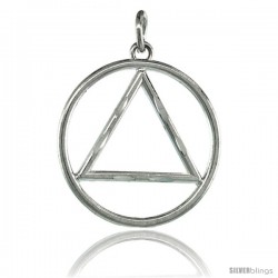 Sterling Silver Sobriety Symbol Recovery Pendant, 1 1/16 in. (27 mm) tall