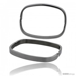 Stainless Steel Oval Bangle Bracelet for Women, 7 in -Style Bss18