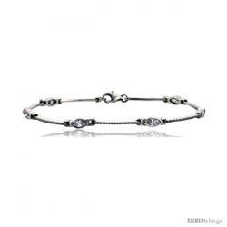 7" Sterling Silver Brilliant Cut CZ Bracelet -Style Qb110