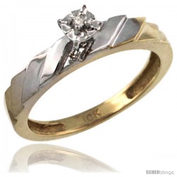 14k Gold Diamond Engagement Ring w/ 0.03 Carat Brilliant Cut Diamonds, 5/32 in. (4mm) wide -Style 14y152er